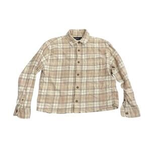 Abercrombie & Fitch Women Soft Collection Cropped Button Long Sleeve Flannel XS